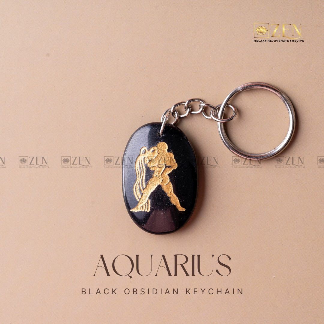 AQUARIUS ZODIAC KEYCHAIN | THE ZEN CRYSTALS