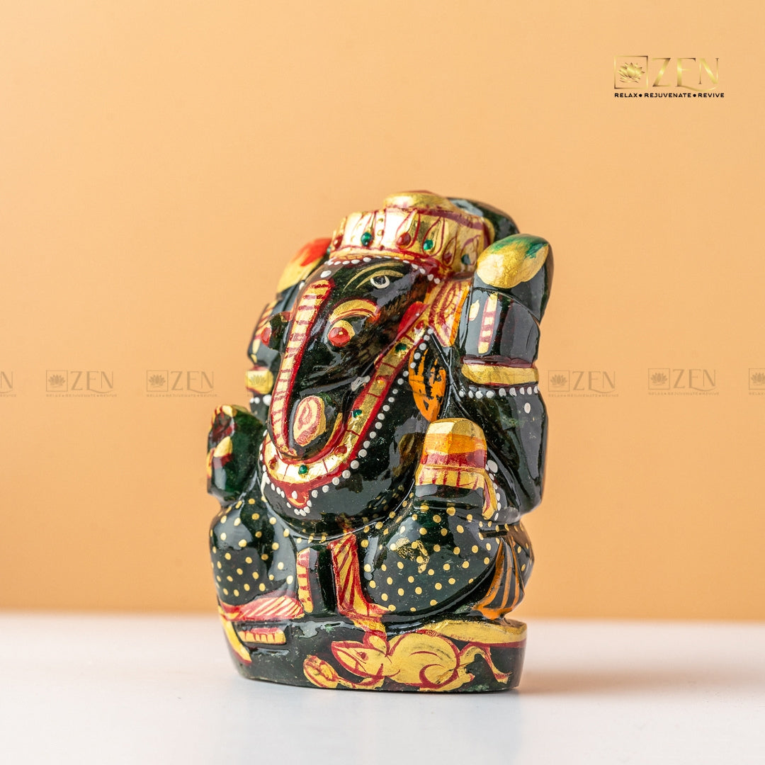 Handpainted Jade Ganesh Ji Idol | The Zen Crystals