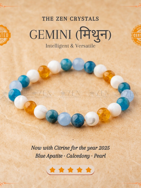 Gemini Zodiac Bracelet (मिथुन राशि) | the zen crystals