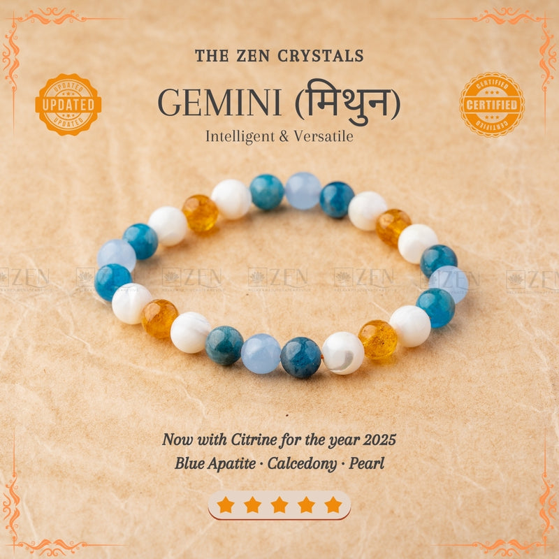 Gemini Zodiac Bracelet (मिथुन राशि) | the zen crystals