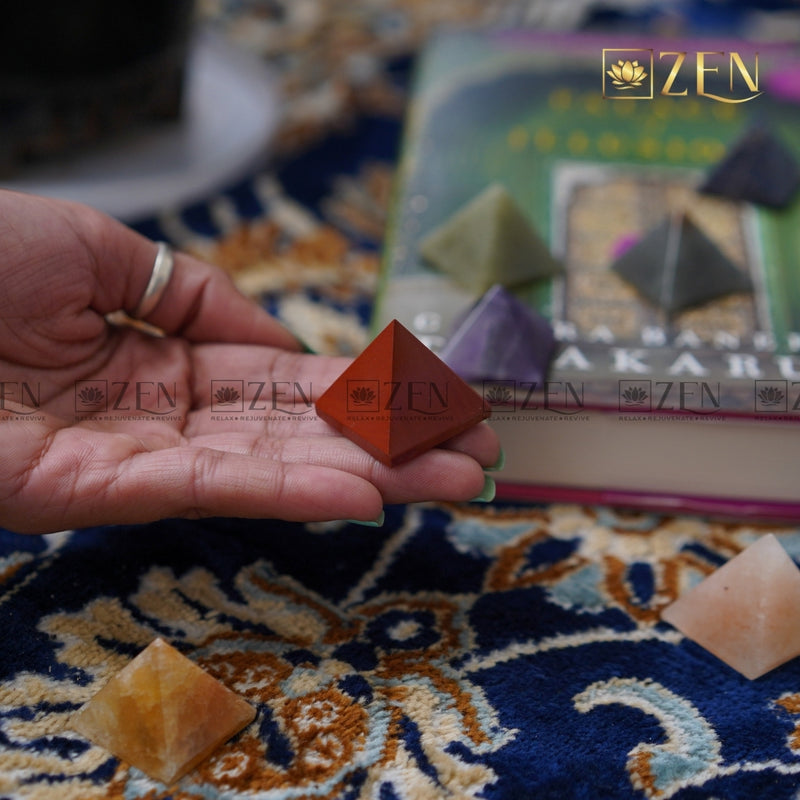 7 chakra healing pyramid set | The Zen Crystals