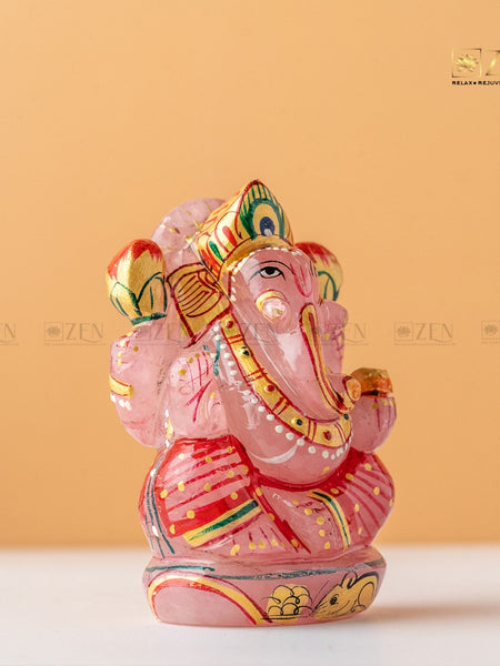 Authentic Rose Quartz Ganesha Idol | The Zen Crystals