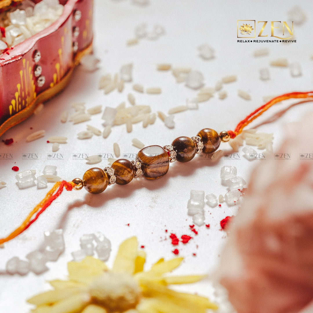 Tiger Eye Tumble Rakhi | The Zen Crystals