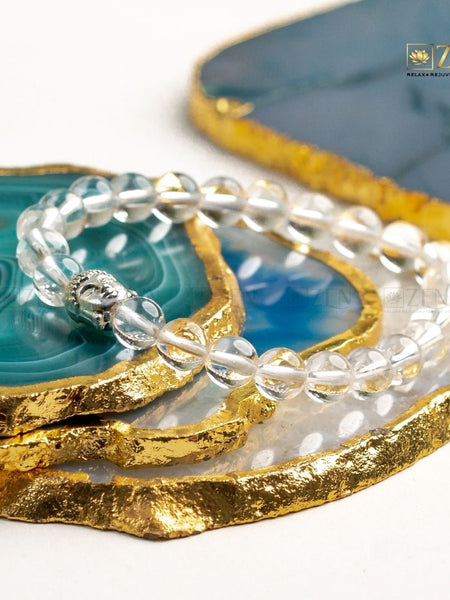 Zen Clear Quartz (Sphatik) Bracelet For Prosperity - The Zen Crystals