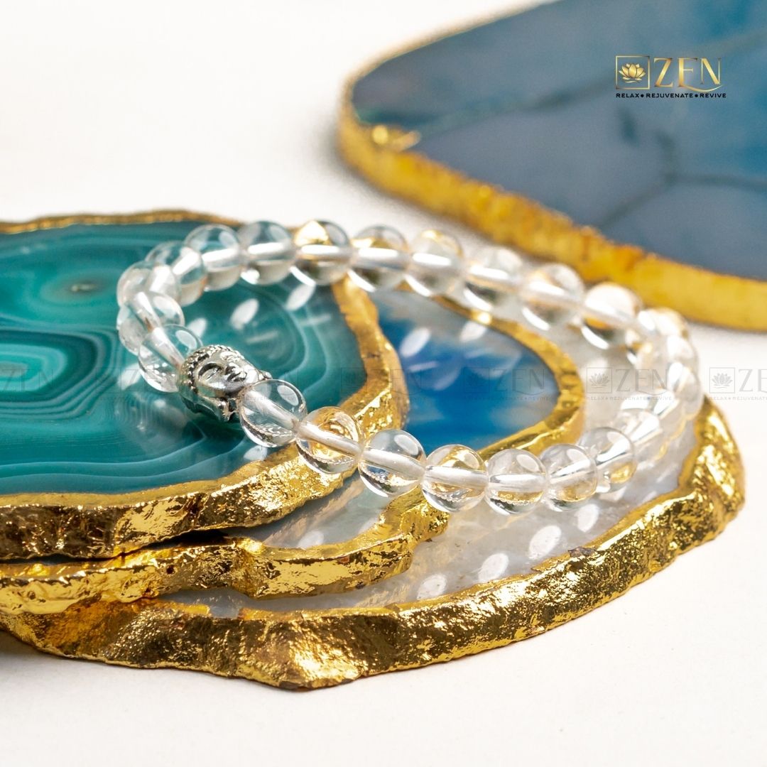 Zen Clear Quartz (Sphatik) Bracelet For Prosperity - The Zen Crystals