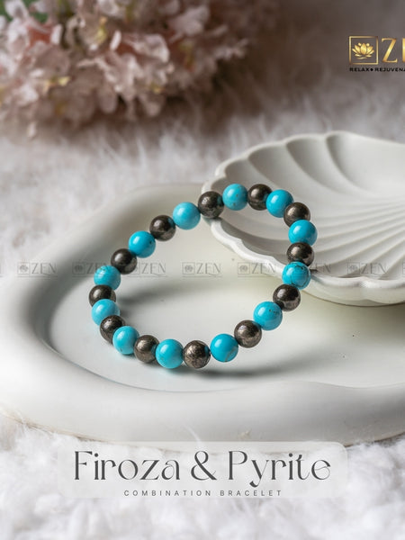 Firoza Pyrite combination bracelet | the zen Crystals