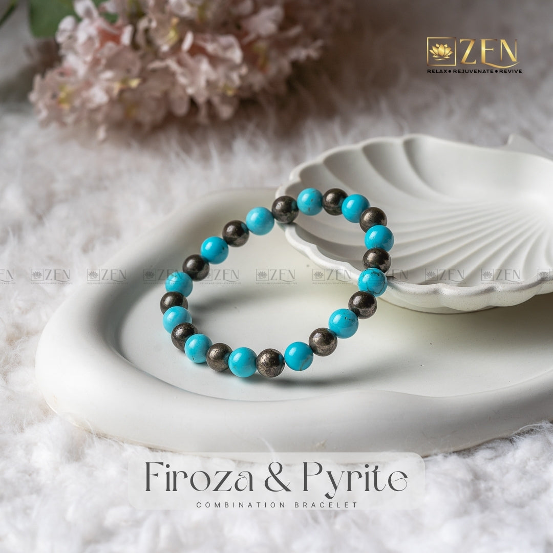 Firoza Pyrite combination bracelet | the zen Crystals