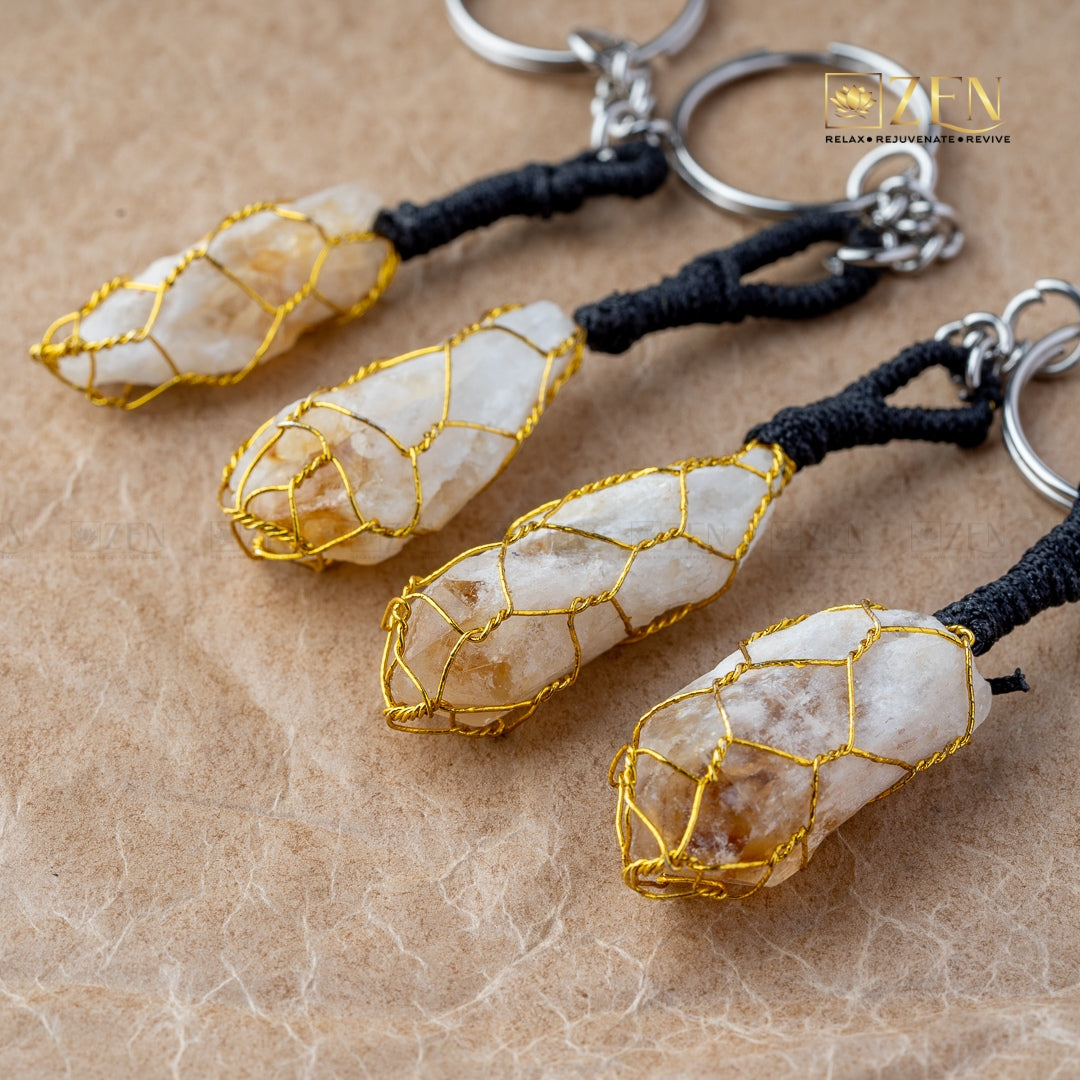 citrine point keychain | the zen crystals