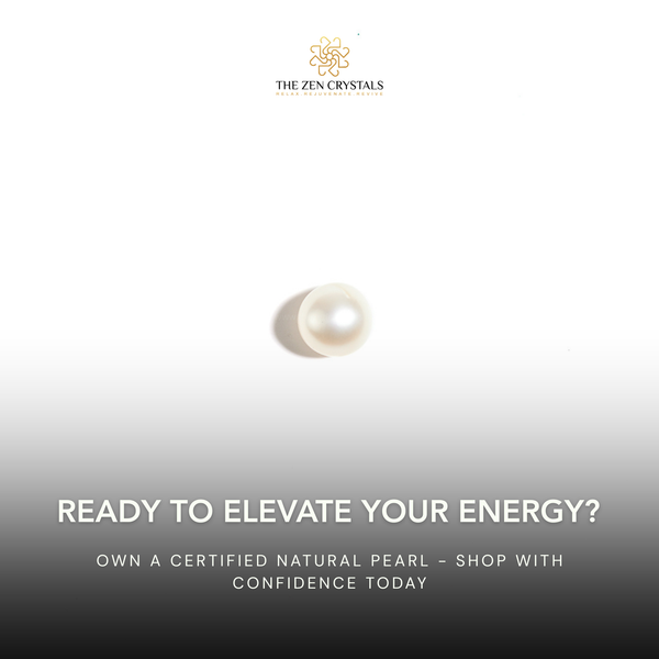 south sea pearls with a pearl on a gradient background, featuring The Zen Crystals brand.