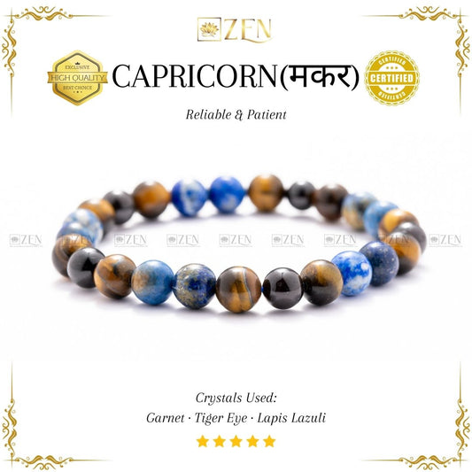 Capricorn Zodiac Bracelet (मकर राशि) - The Zen Crystals