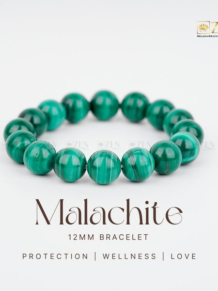 Malachite 12mm Bracelet | The Zen Crystals