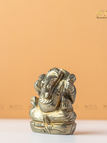 Natural Pyrite Ganesh Idol | The Zen Crystals