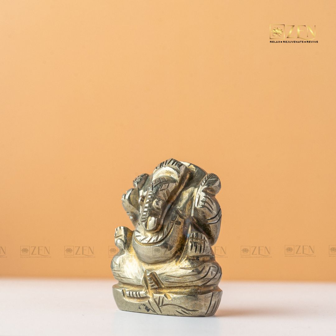 Natural Pyrite Ganesh Idol | The Zen Crystals