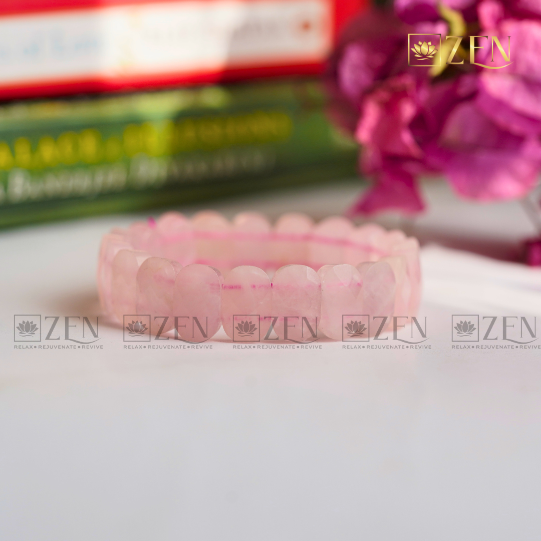 Rose Quartz Faceted Bracelet | The Zen Crystals