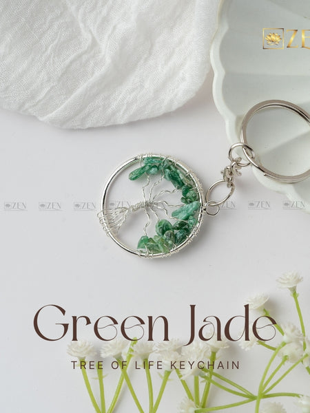 Jade tree of life keychain | the zen crystals