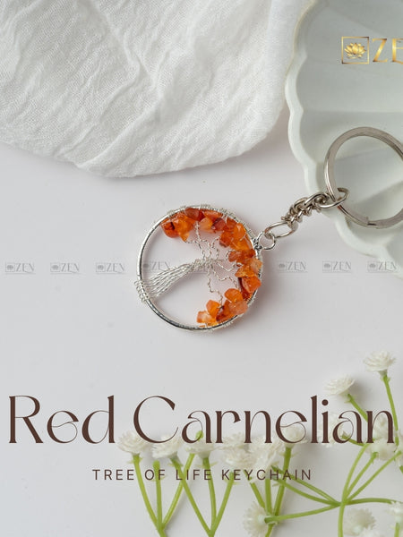 Red Carnelian tree of life keychain | the zen crystals
