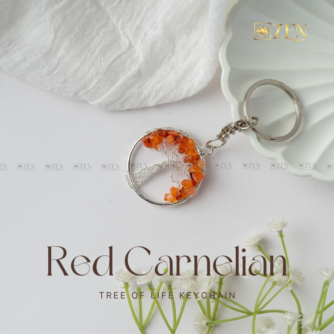 Red Carnelian tree of life keychain | the zen crystals