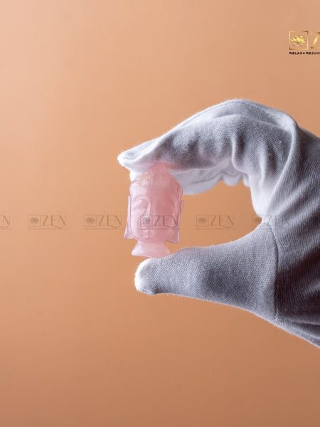 Mini Rose Quartz Buddha head | The Zen Crystals