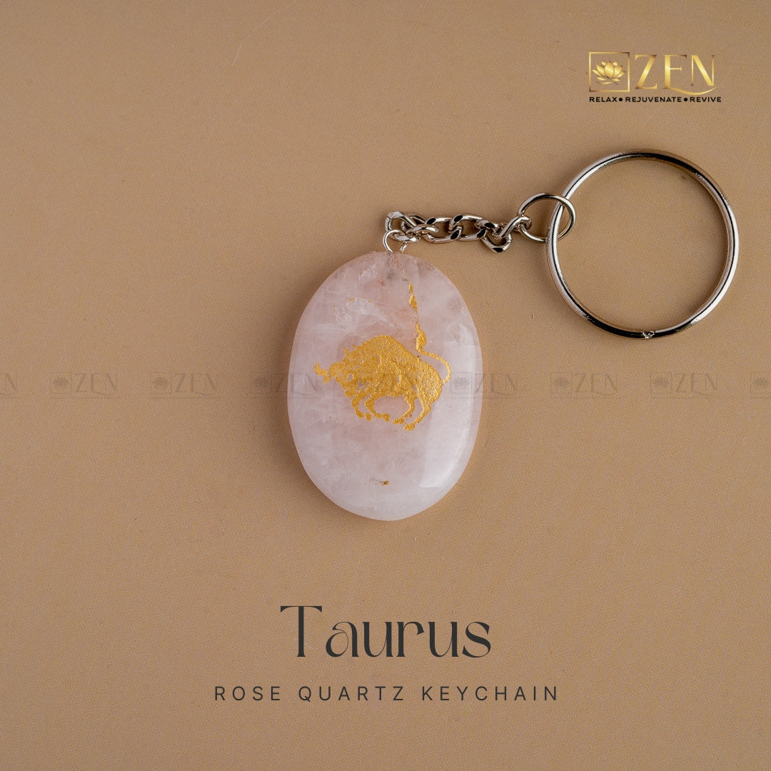 Rose Quartz Zodiac Sign Keychain: Astrology Meets Style Taurus