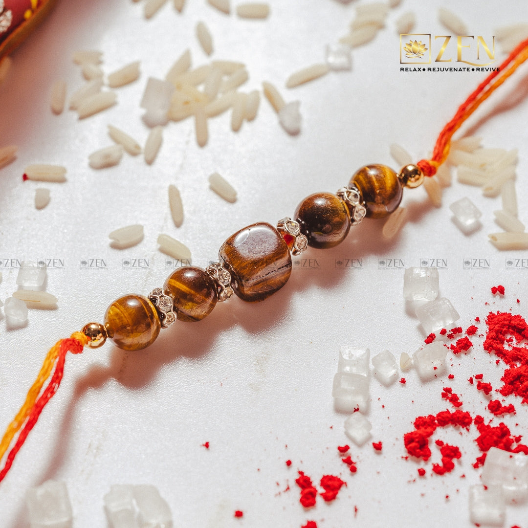 Tiger Eye Tumble Rakhi | The Zen Crystals