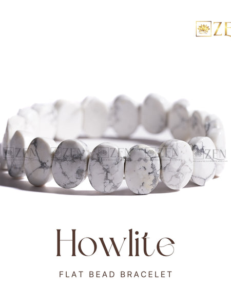Howlite flat bead bracelet | the zen crystals