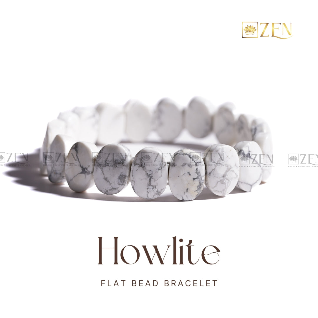 Howlite flat bead bracelet | the zen crystals