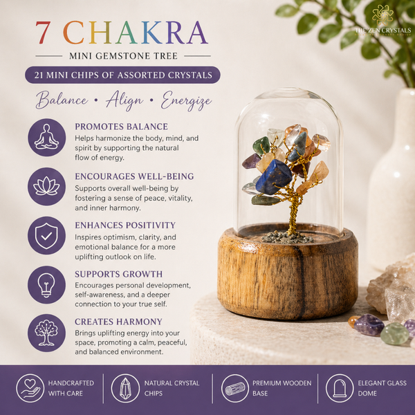 benefits of 7 chakra mini tree | the zen crystals