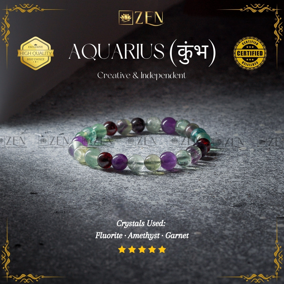 Aquarius Zodiac Bracelet | The Zen Crystals