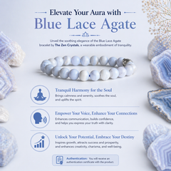 Blue lace agate bracelet with crystals on a light background