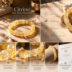 Citrine Flat Bead Bracelet