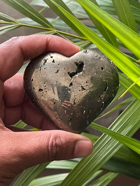 Pyrite Cluster Heart Showpiece