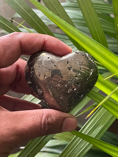 Pyrite Cluster Heart Showpiece