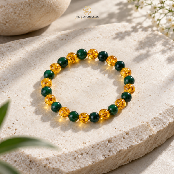 Jade & Citrine Combination Bracelet