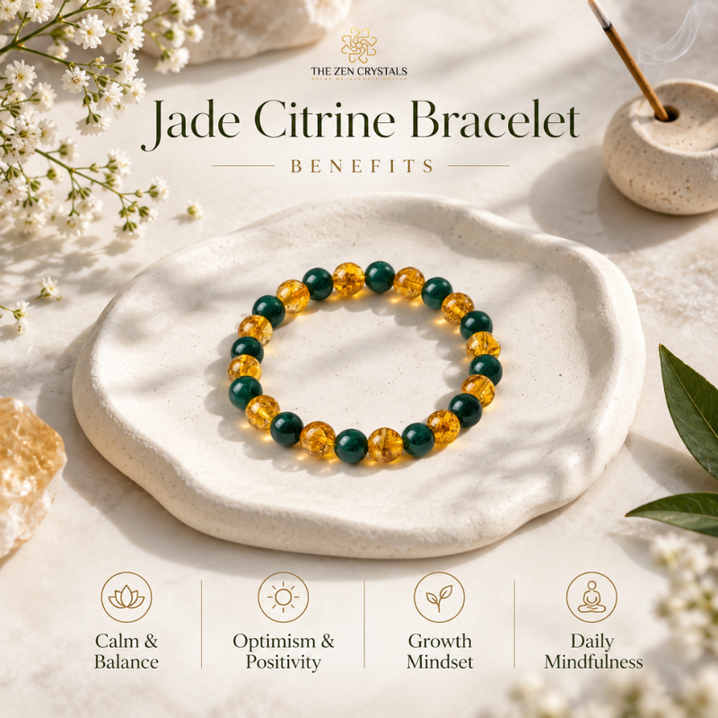 Jade & Citrine Combination Bracelet