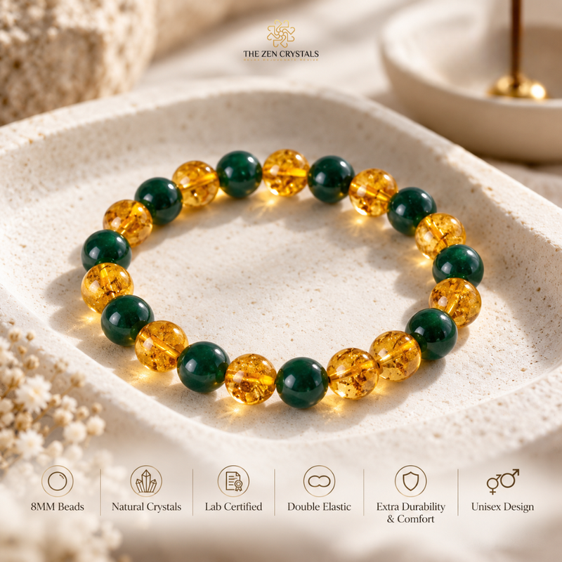 Jade & Citrine Combination Bracelet