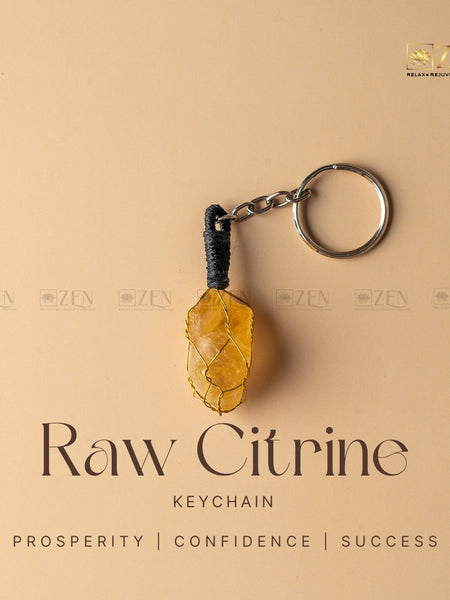 raw citrine keychain | the zen crystals