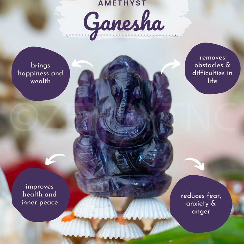 Lord Ganesh - Amethyst The Zen Crystals