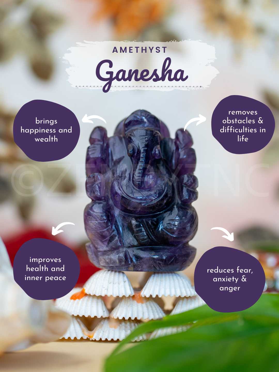 Lord Ganesh - Amethyst The Zen Crystals