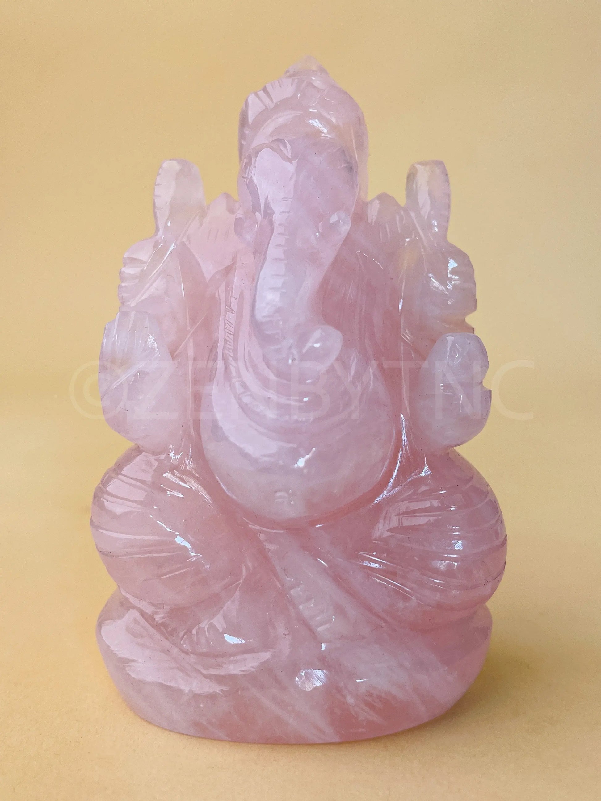 Lord Ganesha - Rose Quartz The Zen Crystals