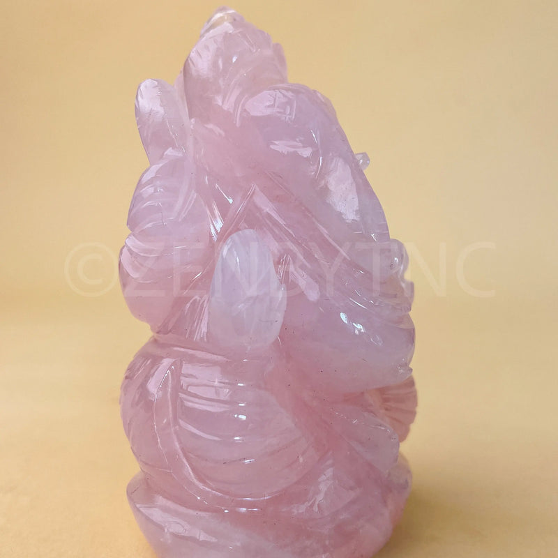 Lord Ganesha - Rose Quartz The Zen Crystals