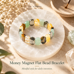 money magnet faceted flat bead bracelet by the zen crystals