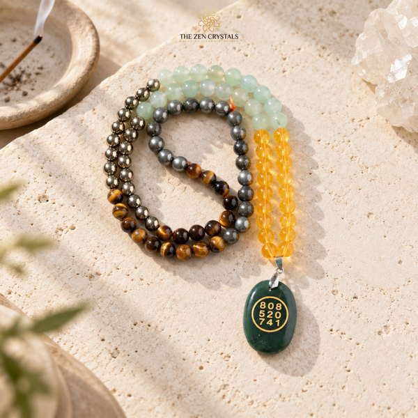 Money Magnet Mala With Zibu Coin [90 Beads] | The Zen Crystals