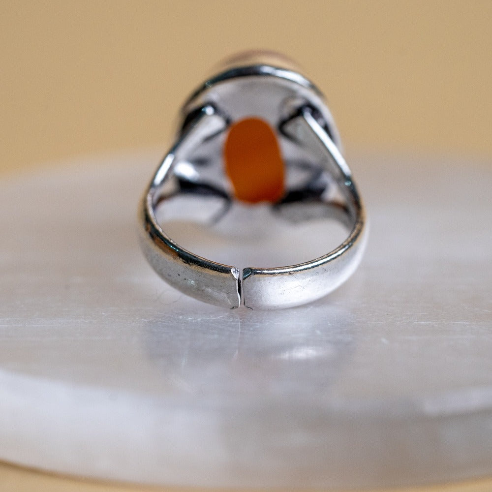 The Zen Crystals Red Carnelian Ring For Men & Women