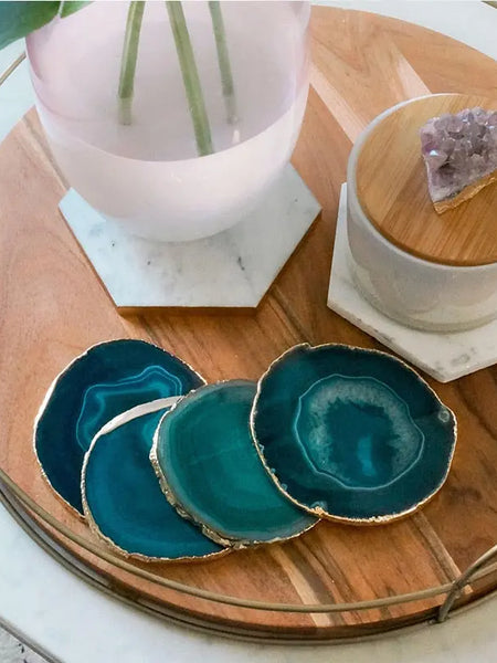 Natural Agate Stone Coasters (Pack of 4) The Zen Crystals