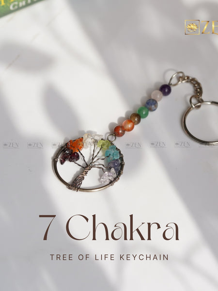 7 Chakra tree of life keychain | the zen crystals