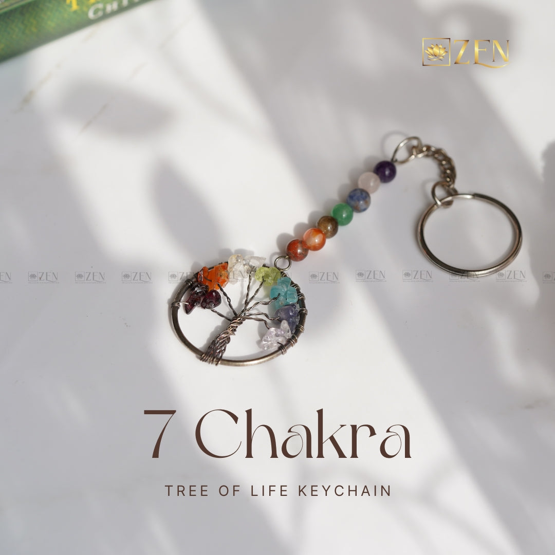 7 Chakra tree of life keychain | the zen crystals