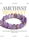Amethyst bracelet with promotional text on a white background