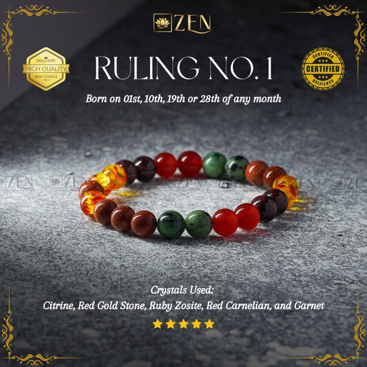 Ruling number 1 bracelet | The zen crystals