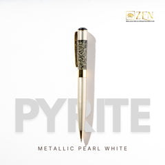 pyrite metallic pearl white ball point pen