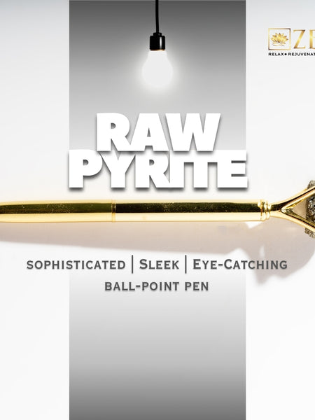 the zen crystals raw pyrite ball point pen